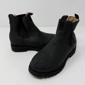 Cotton On Kids Black Matte Chelsea Boots Size 1 US Kids Lug Sole
